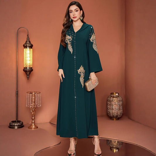 Saharawi Emerald Hooded Dress