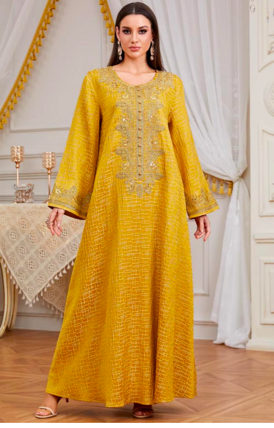 Saharawi Golden Embellished Dress