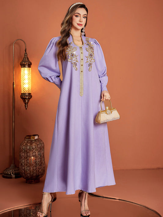Saharawi Lavender Embellished Dress