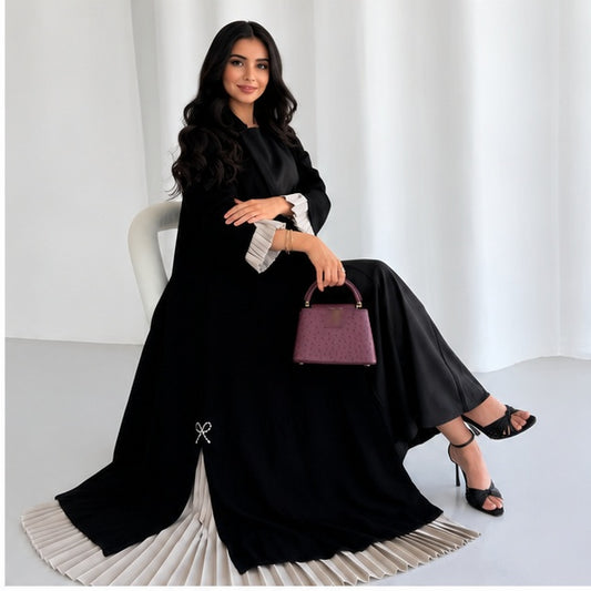 Saharawi Elegant Black Open Abaya