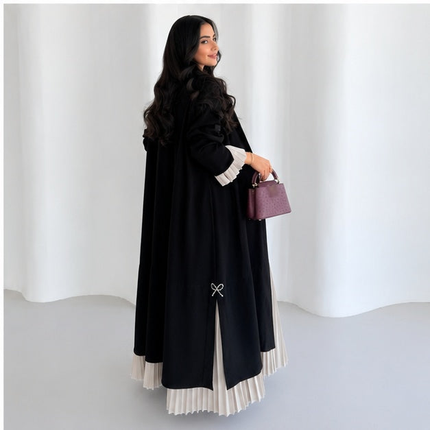 Saharawi Elegant Black Open Abaya