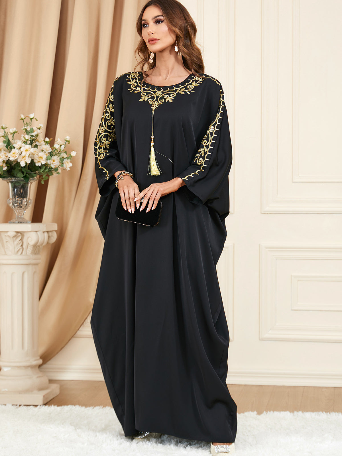 Saharawi Royal Black Kaftan