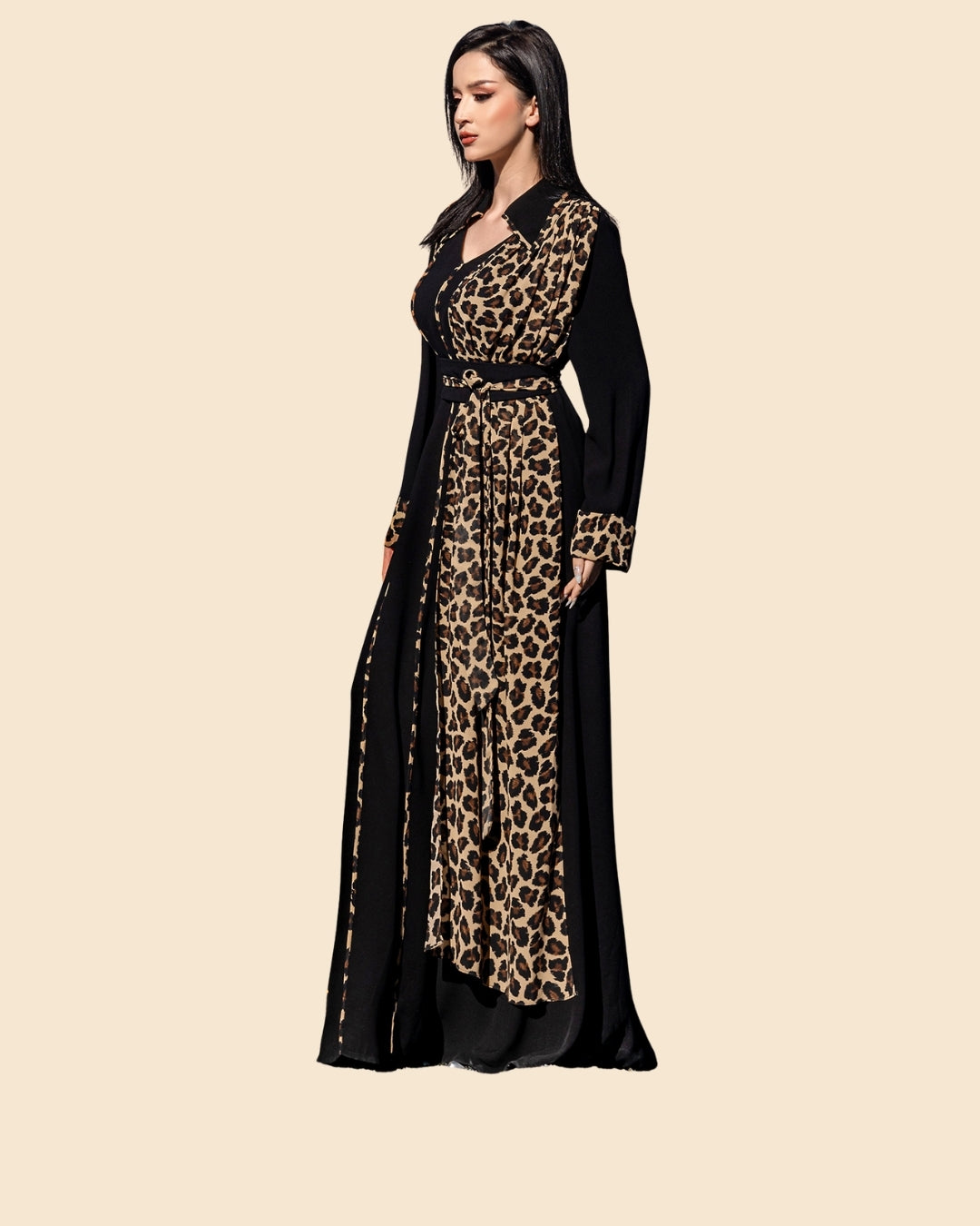 Saharawi Leopard Print Long Dress