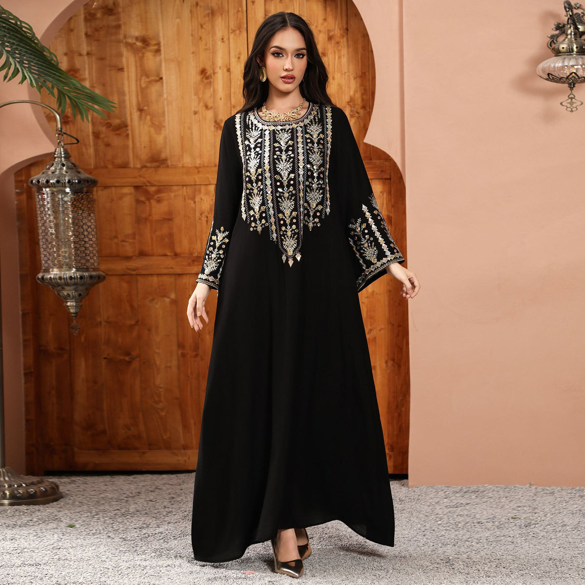 Saharawi Sage Embellished Dress