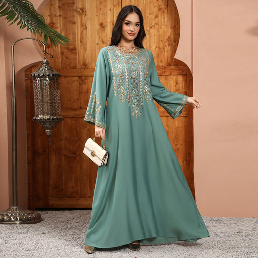 Saharawi Sage Embellished Dress