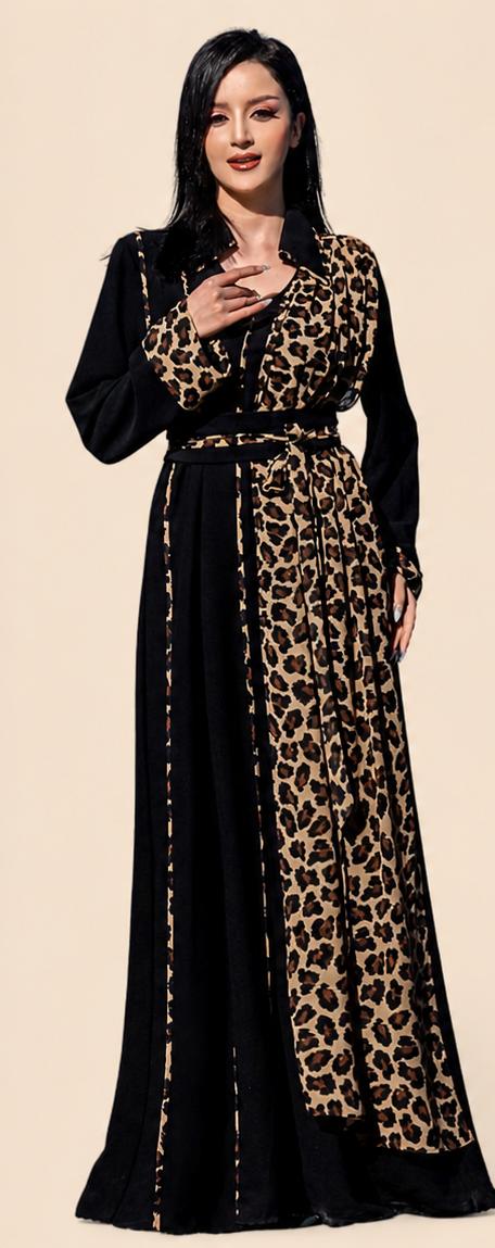 Saharawi Leopard Print Long Dress
