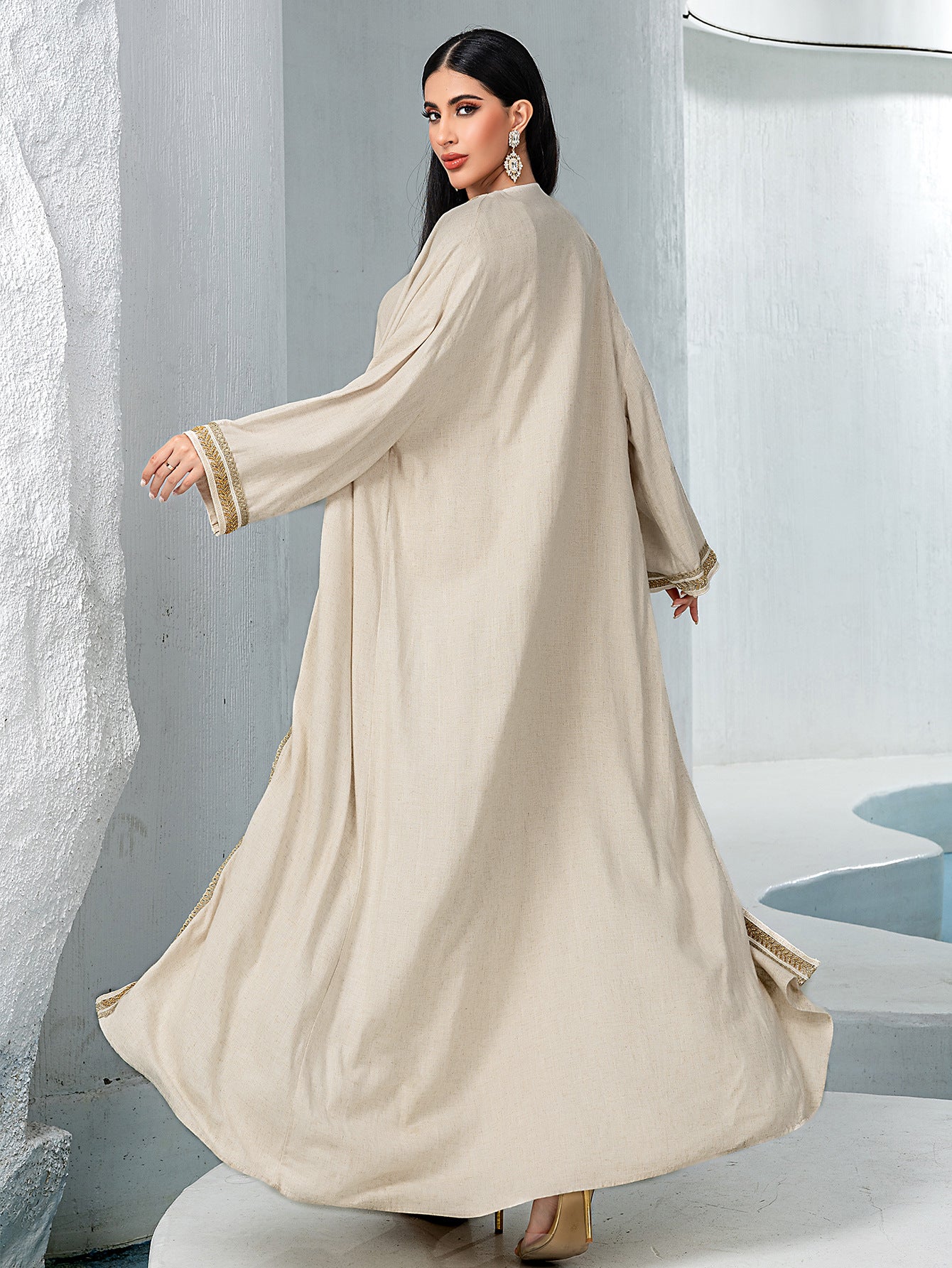Saharawi Signature Embroidered Abaya with Inner Dress