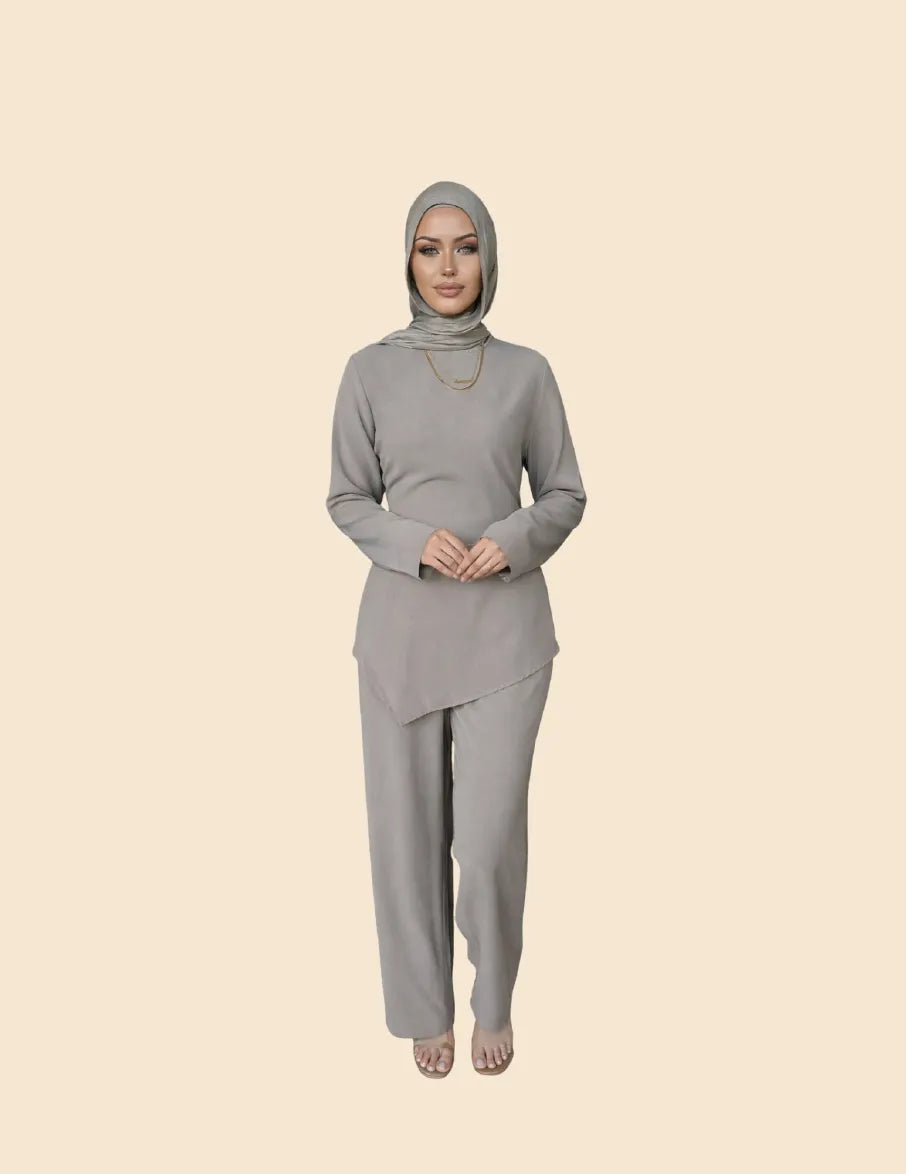 Saharawi Women Casual Two Piece Lounge Sets Asymmetrical Tops and Pants