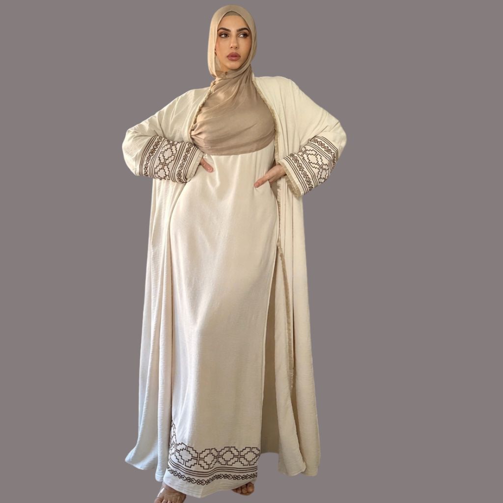 Saharawi Modest Couture Two Piece Abaya with Inner