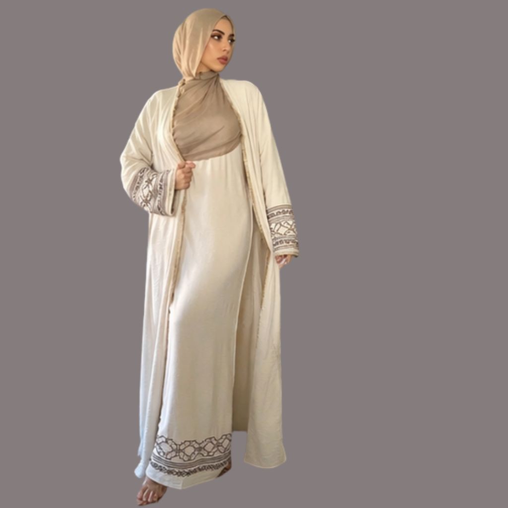 Saharawi Modest Couture Two Piece Abaya with Inner