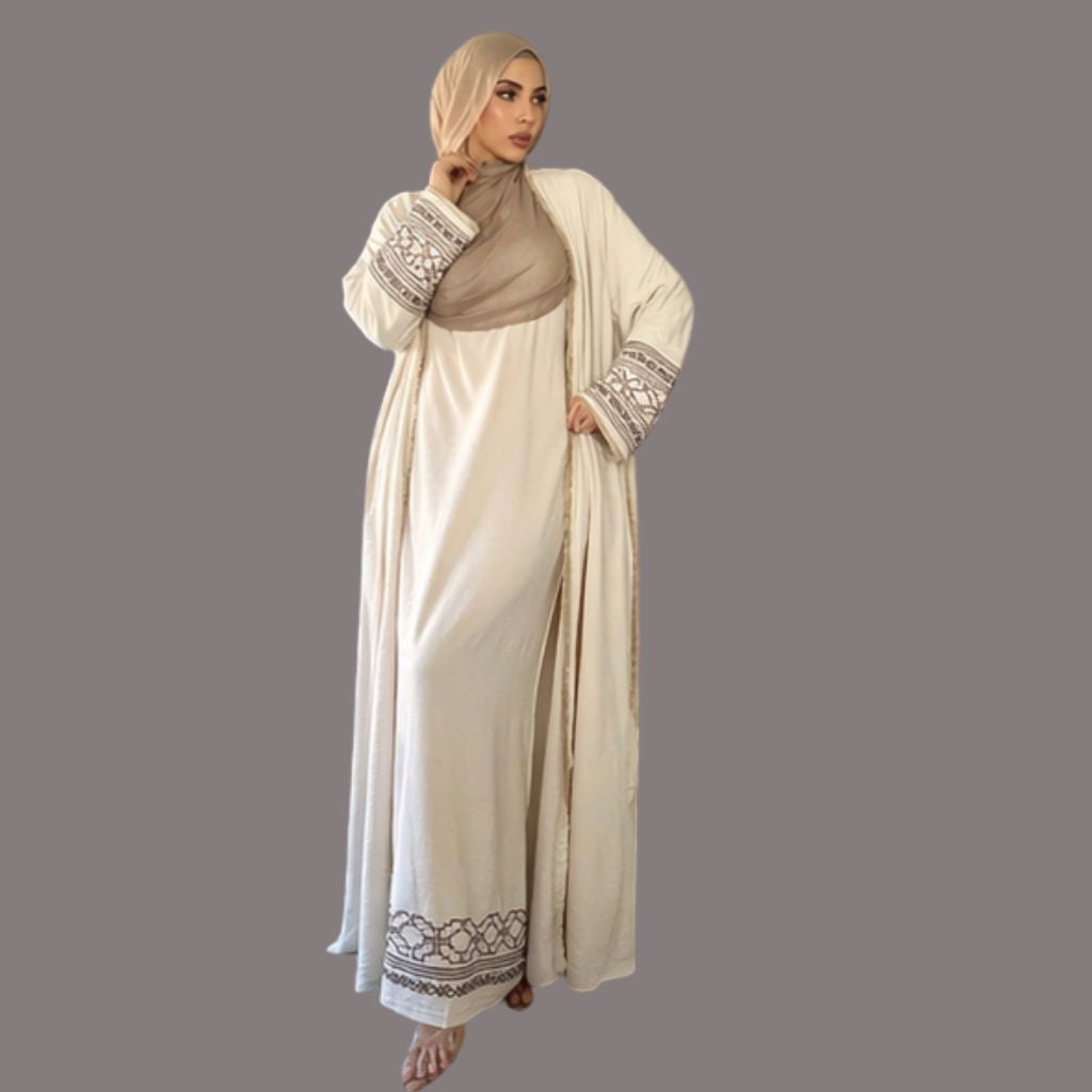 Saharawi Modest Couture Two Piece Abaya with Inner