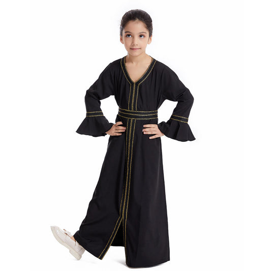 Girls Traditional Embroidered Kaftan Dress
