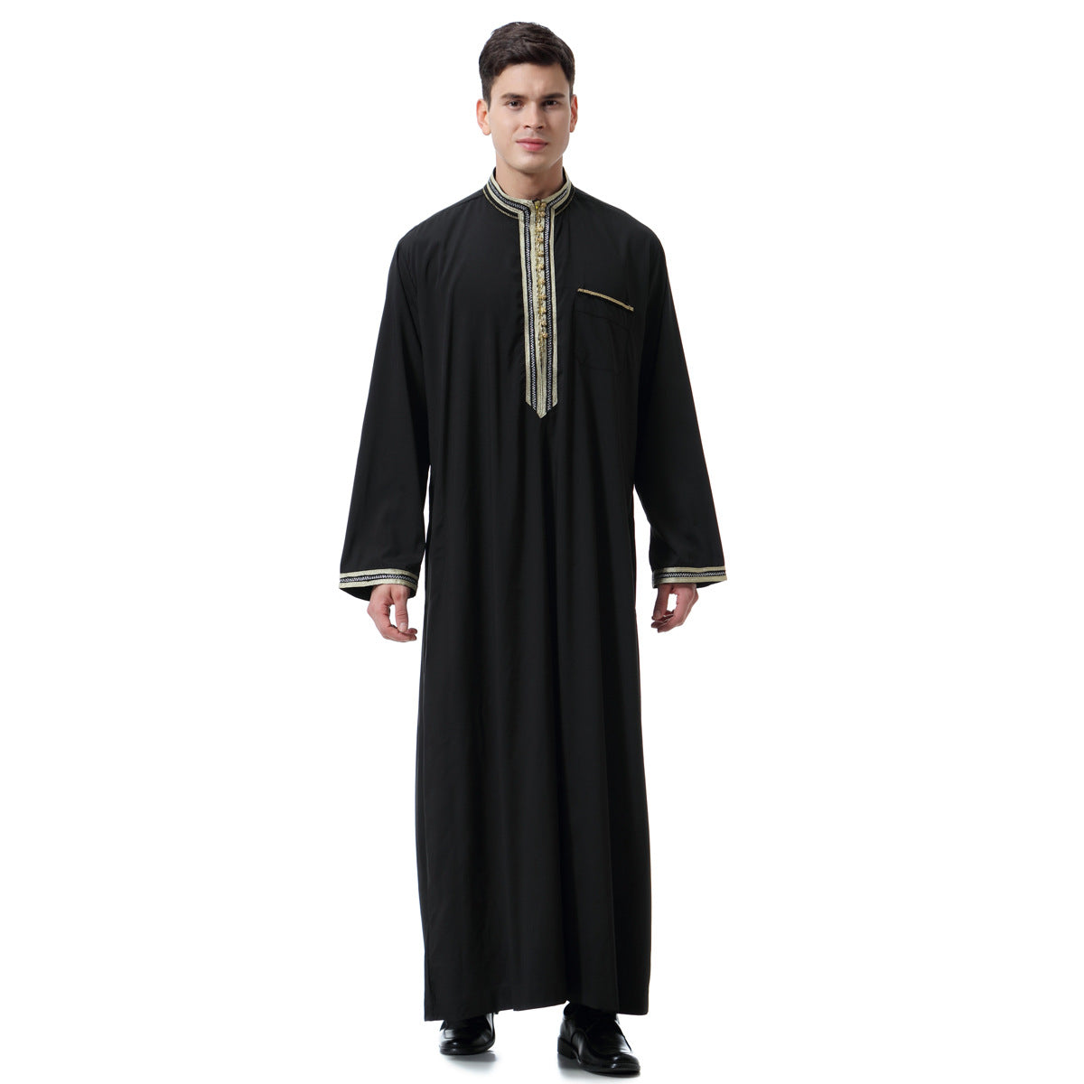 Saharawi Collared Thobe With Embroidery Detailing