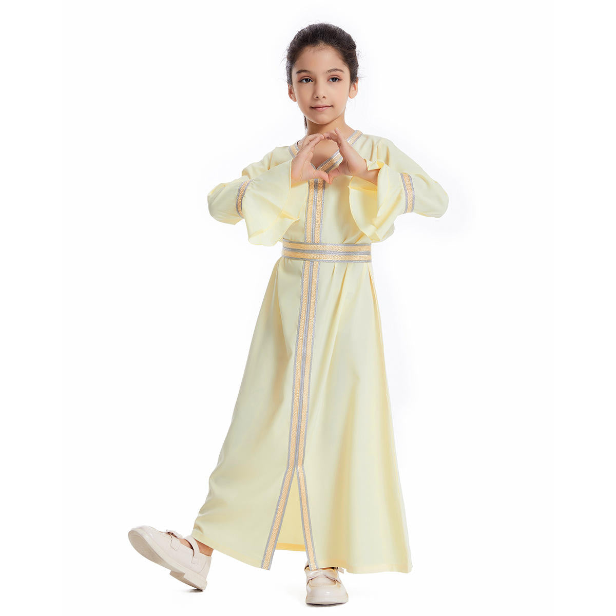 Girls Traditional Embroidered Kaftan Dress