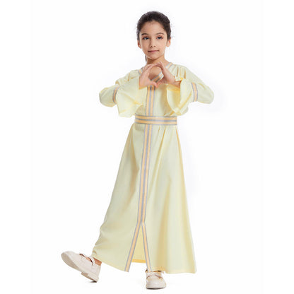 Girls Traditional Embroidered Kaftan Dress