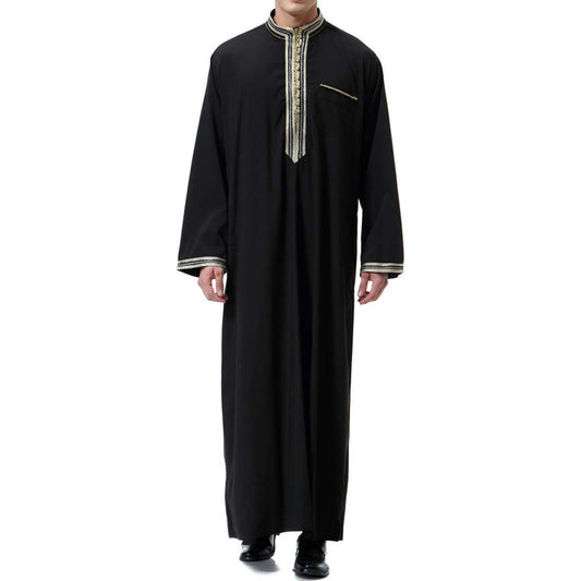 Saharawi Collared Thobe With Embroidery Detailing