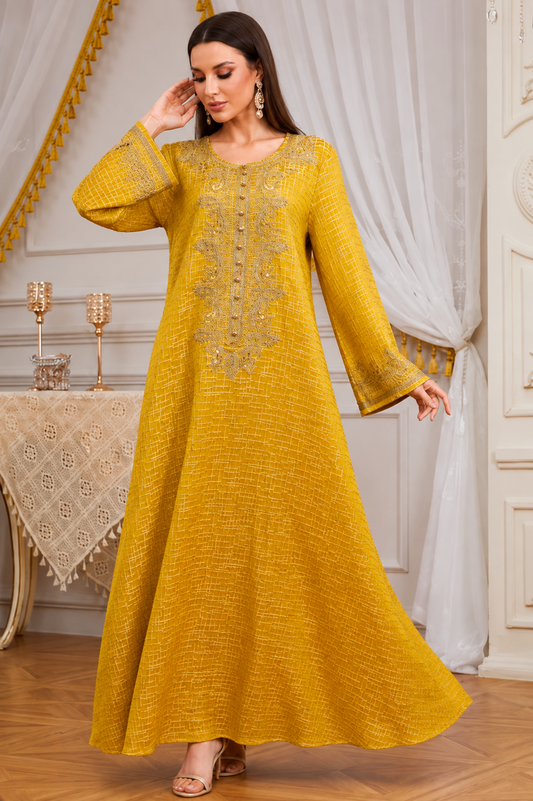 Saharawi Golden Embellished Dress