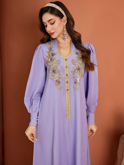 Saharawi Lavender Embellished Dress