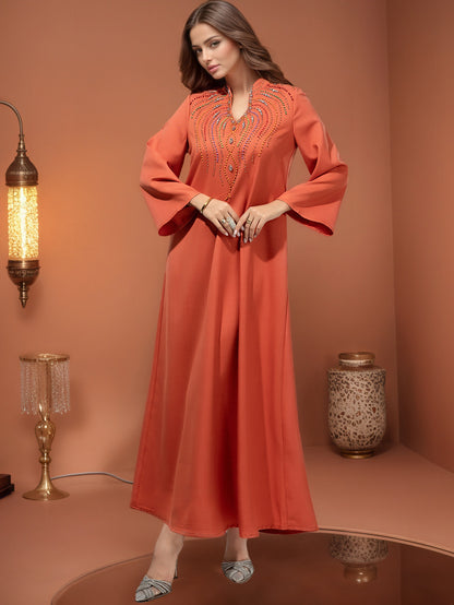 Saharawi Sunset Glow Embellished Dress