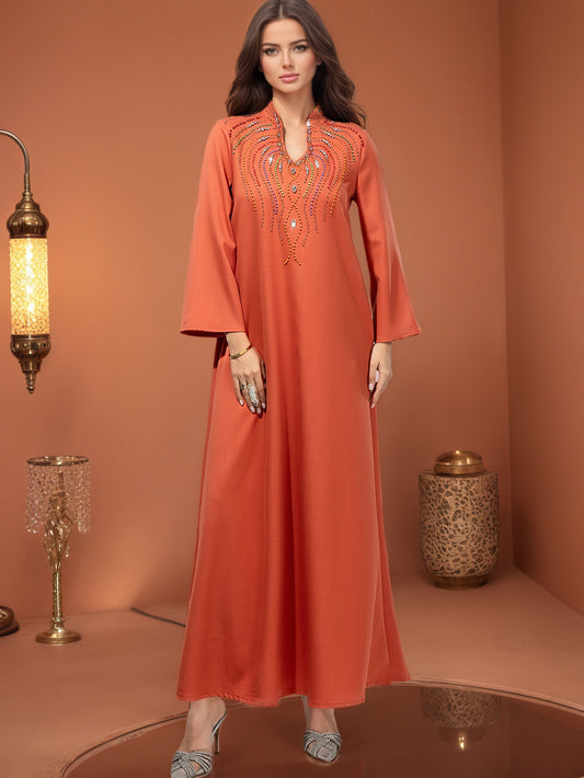 Saharawi Sunset Glow Embellished Dress