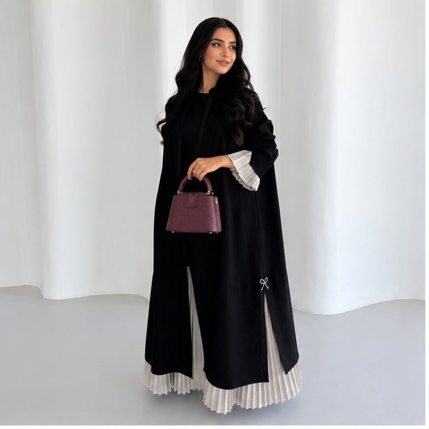 Saharawi Elegant Black Open Abaya