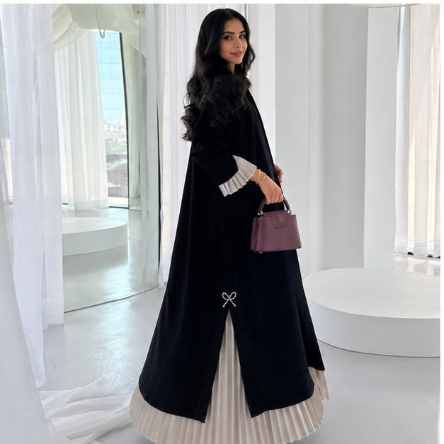 Saharawi Elegant Black Open Abaya