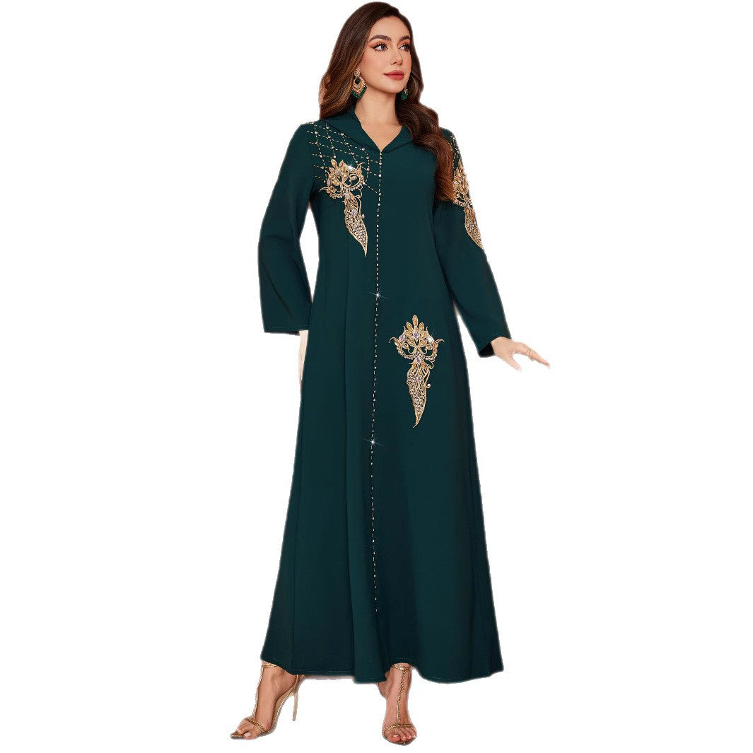 Saharawi Emerald Hooded Dress
