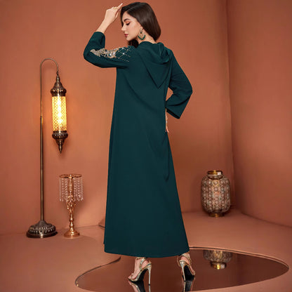 Saharawi Emerald Hooded Dress