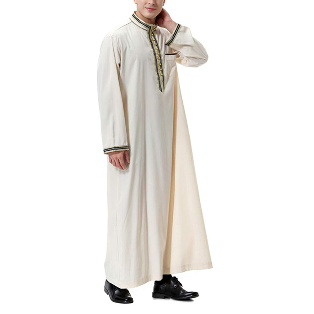 Saharawi Collared Thobe With Embroidery Detailing