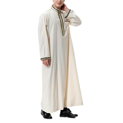 Saharawi Collared Thobe With Embroidery Detailing