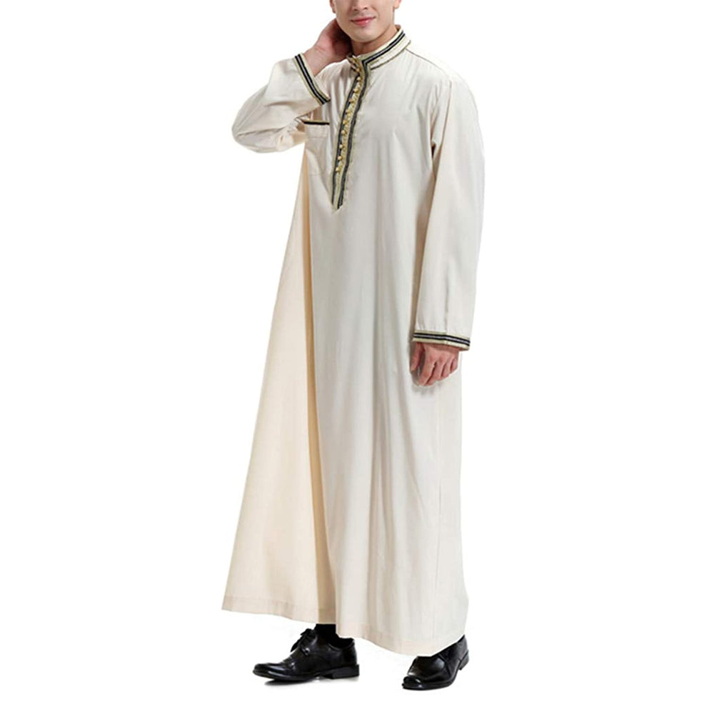 Saharawi Collared Thobe With Embroidery Detailing