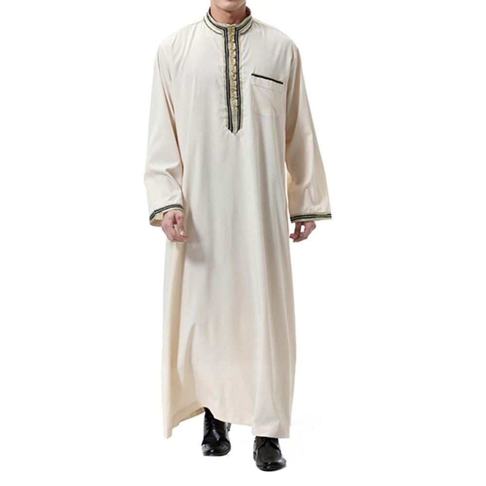 Saharawi Collared Thobe With Embroidery Detailing