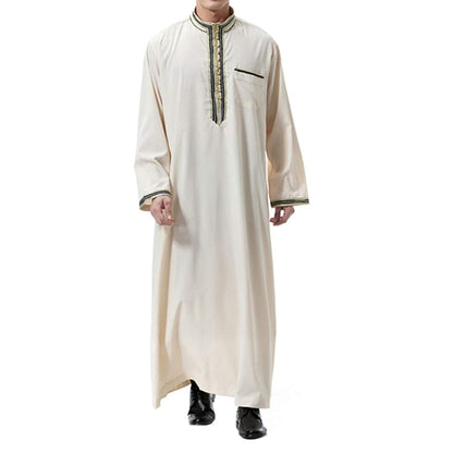 Saharawi Collared Thobe With Embroidery Detailing